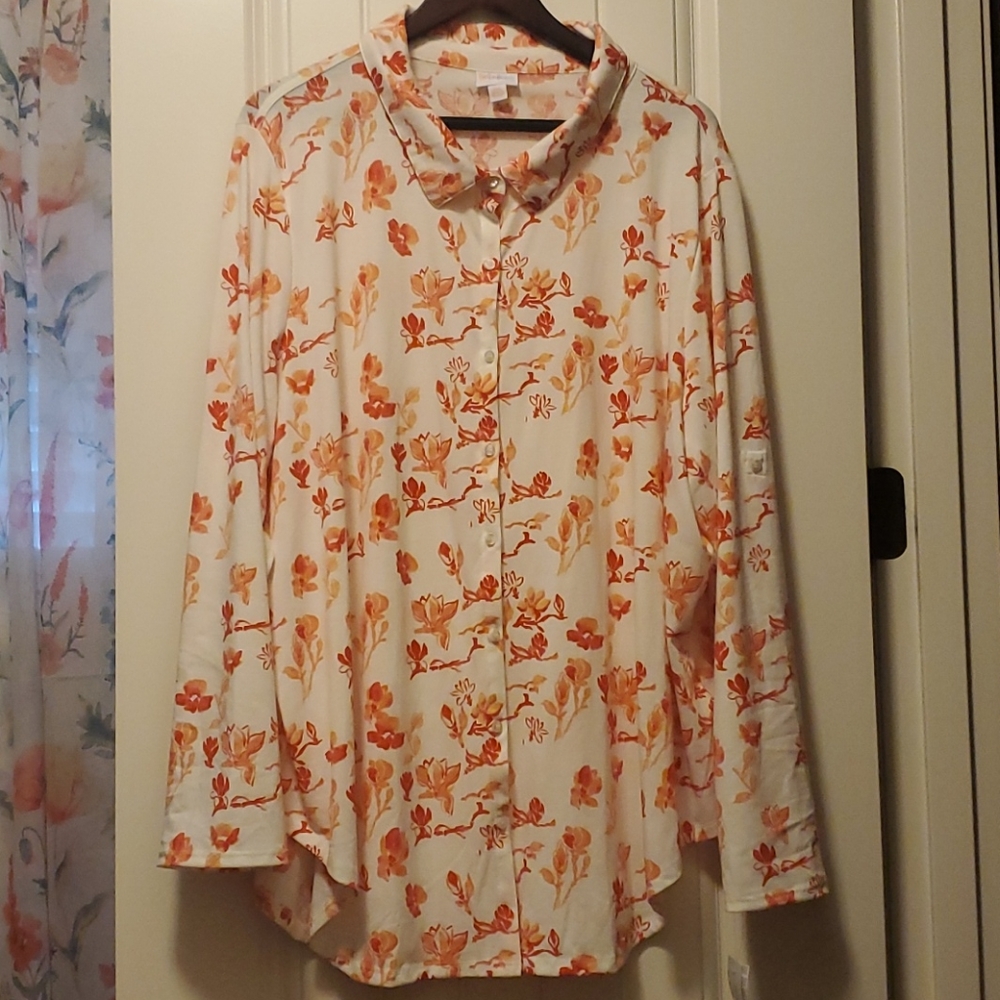 LuLaRoe 3X Valentina Red Floral